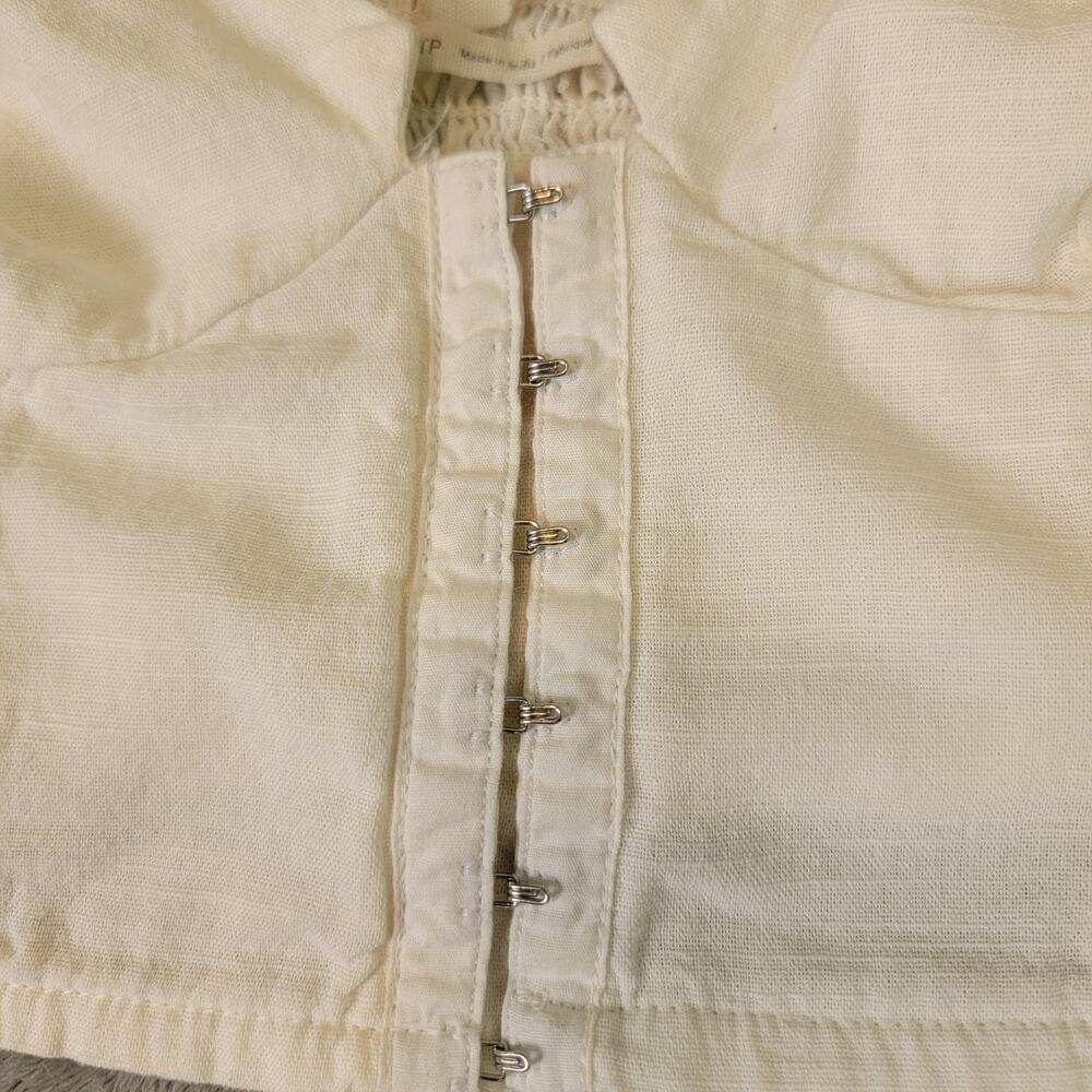 Urban Outfitters Crop Top XS Puff Sleeve Hook Front Cottagecore - Picture 5 of 10